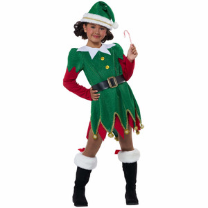 Christmas Cutie Elf Santas Helper Buddy Festival Child Girls Costume Christmas Cutie Elf Santas Helper Buddy Festival Child Girls Costume