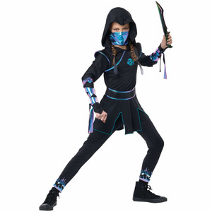 Ninja Nightfire Stealth Japanese Asian Warrior Book Week Child Girls Costume Ninja Nightfire Stealth Japanese Asian Warrior Book Week Child Girls Costume