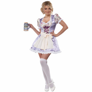 Biergartendame Shepherdess Oktoberfest Beer Maid German Bo Peep Womens Costume