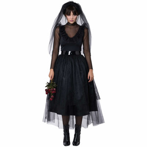 Dark And Dreadful Deetz Gothic Horror Movie Halloween Adult Womens Costume Dark And Dreadful Deetz Gothic Horror Movie Halloween Adult Womens Costume