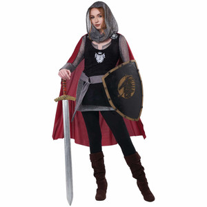 Ladies Knight Medieval Warrior Renaissnace Crusader Adult Womens Costume Ladies Knight Medieval Warrior Renaissnace Crusader Adult Womens Costume