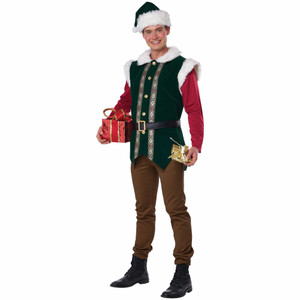 Christmas Elf Set Santas Helper Buddy Festival Adult Mens Costume Christmas Elf Set Santas Helper Buddy Festival Adult Mens Costume