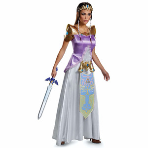 Princess Zelda Deluxe The Legend Of Zelda Video Game Womens Costume & Tiara Princess Zelda Deluxe The Legend Of Zelda Video Game Womens Costume & Tiara