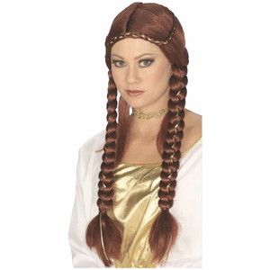Braided Renaissance Medieval Auburn Womens Wig Braided Renaissance Medieval Auburn Womens Wig