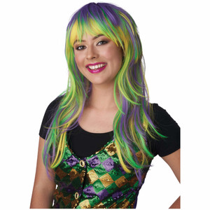 Mardi Gras Rainbow Womens Wig Mardi Gras Rainbow Womens Wig
