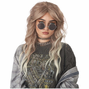 90s Grunge Rocker Punk Rock Pop Star Mixed Blonde Women Wig 90s Grunge Rocker Punk Rock Pop Star Mixed Blonde Women Wig