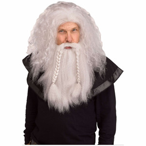 Viking Norse Warrior Grey Mens Wig and Beard Viking Norse Warrior Grey Mens Wig and Beard