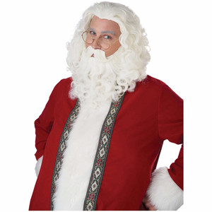 Santa Claus Christmas Old Man White Mens Wig and Beard Santa Claus Christmas Old Man White Mens Wig and Beard