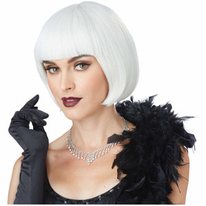 Flapper Gangster 20s Short Bob White Womens Wig Flapper Gangster 20s Short Bob White Womens Wig