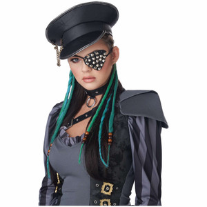 Steampunk Pirate Voodoo Viking Green Dreadlocks Womens Wig Steampunk Pirate Voodoo Viking Green Dreadlocks Womens Wig