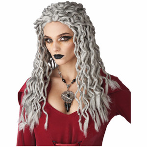 Gray Crinkle Dreads Voodoo Pirate Viking Womens Wig Gray Crinkle Dreads Voodoo Pirate Viking Womens Wig