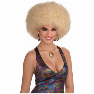 Afro Blonde 70s Disco Adult Unisex Wig Afro Blonde 70s Disco Adult Unisex Wig