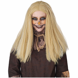 Crimped Scarecrow Blonde Long Wavy Womens Wig