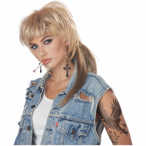 The Femullet Mullet Bogan 70s 80s Blonde Womens Wig The Femullet Mullet Bogan 70s 80s Blonde Womens Wig