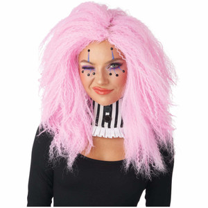 Crimped N Kooky Pink Clown Circus Crimp Womens Wig Crimped N Kooky Pink Clown Circus Crimp Womens Wig
