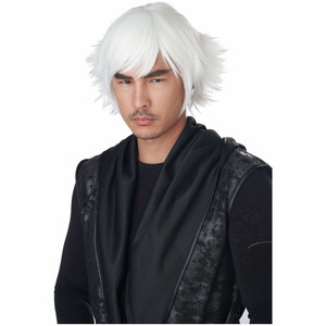Feathered Cosplay Anime Matte White Adult Unisex Wig Feathered Cosplay Anime Matte White Adult Unisex Wig