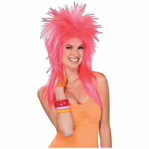 Pink Pizazz Mullet 80s Rocker Punk Women Wig Pink Pizazz Mullet 80s Rocker Punk Women Wig