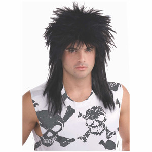 Rock Star 80s Black Adult Unisex Wig Rock Star 80s Black Adult Unisex Wig