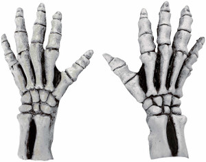Skeleton Grim Reaper Grey Mens Latex Hands Gloves Skeleton Grim Reaper Grey Mens Latex Hands Gloves