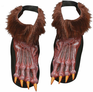 Werewolf Monster Horror Brown Mens Foot Covers Feet Werewolf Monster Horror Brown Mens Foot Covers Feet