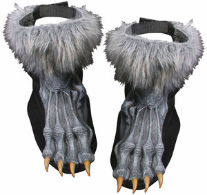 Werewolf Monster Horror Grey Mens Foot Covers Feet Werewolf Monster Horror Grey Mens Foot Covers Feet