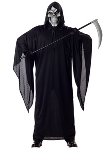 Grim Reaper Horror Robe Death Halloween Skeleton Men Costume Grim Reaper Horror Robe Death Halloween Skeleton Men Costume