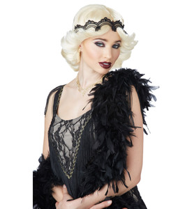 20s Glitz And Glamour Flapper Gatsby Blonde Womens Costume Wig & Headband