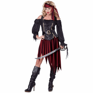 Queen Of The High Seas Pirate Swashbuckler Caribbean Women Costume Queen Of The High Seas Pirate Swashbuckler Caribbean Women Costume
