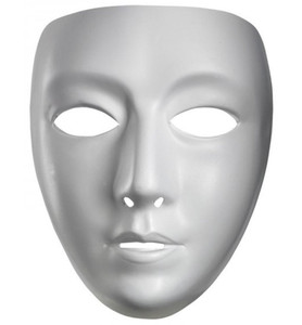 Blank Female Drama Theatre PVC White Adult Womens Costume Mask Blank Female Drama Theatre PVC White Adult Womens Costume Mask