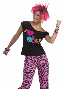I Love The 80s Remix 1980s Disco Retro Party Women Costume Shirt Top