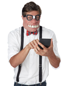 Geeked Out Nerd 1950s Cartoon Funny Men Costume Half Face Mask Geeked Out Nerd 1950s Cartoon Funny Men Costume Half Face Mask