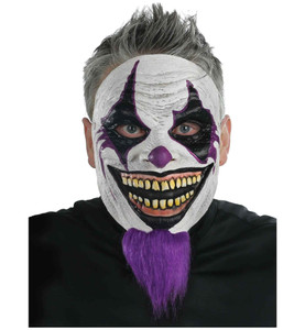 Bearded Clown Horror Joker Evil Jester Mens Costume Latex 1/2 Mask With Beard Bearded Clown Horror Joker Evil Jester Mens Costume Latex 1/2 Mask With Beard