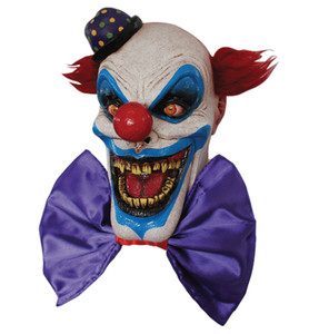Chompo Clown Joker Horror Sinister Creepy Mens Costume Overhead Mask Bow Tie Chompo Clown Joker Horror Sinister Creepy Mens Costume Overhead Mask Bow Tie