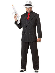 Mob Boss Gangster 1920s Mobster Mafia Pinstripes Suit Chicago Men Costume Mob Boss Gangster 1920s Mobster Mafia Pinstripes Suit Chicago Men Costume