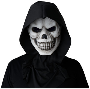 Skull White Skeleton Grim Reaper Horror Adult Mens Costume Light Up 1/2 Mask Skull White Skeleton Grim Reaper Horror Adult Mens Costume Light Up 1/2 Mask