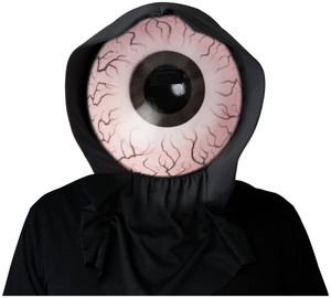 Optic Nerve White Alien Big Eyeball Horror Adult Mens Costume Light Up 1/2 Mask Optic Nerve White Alien Big Eyeball Horror Adult Mens Costume Light Up 1/2 Mask