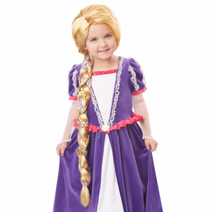 Rapunzel Princess Blonde Braid Story Book Week Girls Costume Wig
