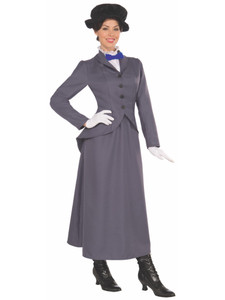 English Nanny Victorian Poppins Magic Maid Story Book Week Womens Costume English Nanny Victorian Poppins Magic Maid Story Book Week Womens Costume