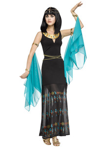 Egyptian Queen of Nile Cleopatra Goddess Deluxe Black Women Costume Egyptian Queen of Nile Cleopatra Goddess Deluxe Black Women Costume