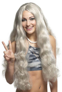 Hippie Hippy Blonde Grey 70s 60s Men Women Costume Wig Hippie Hippy Blonde Grey 70s 60s Men Women Costume Wig