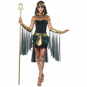 Egyptian Goddess Queen of Nile Cleopatra Black Dress Adult Womans Costume