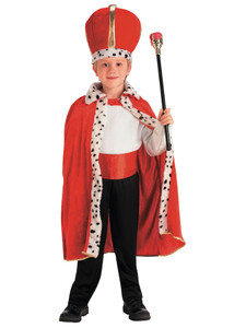 King Renaissance Robe Crown Set Boys Costume One Size