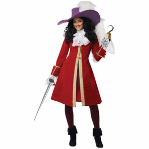 Captain Hook Villain Pirate Peter Pan Story Book Adult Womens Costume Captain Hook Villain Pirate Peter Pan Story Book Adult Womens Costume