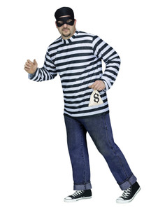Burglar Bank Robber Thief Convict Prisoner Jail Funny Men Costume Plus Burglar Bank Robber Thief Convict Prisoner Jail Funny Men Costume Plus