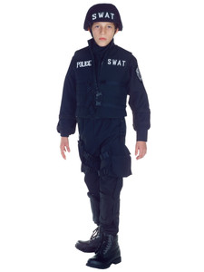 SWAT S.W.A.T. Military Police Cop Commander Book Week Boys Costume SWAT S.W.A.T. Military Police Cop Commander Book Week Boys Costume