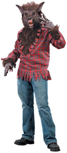 Werewolf Wolf Man Brown Wolf Halloween Men Costume One Size