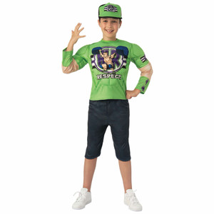 John Cena Deluxe Wrestler King of WWE Sport Child Boys Costume Top & Hat John Cena Deluxe Wrestler King of WWE Sport Child Boys Costume Top & Hat