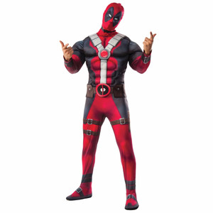 Deadpool Marvel Hero Wade Wilson Deluxe Muscle Chest Superhero Mens Costume