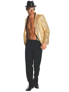 Gold Sequin 20s Magician Circus Ringmaster Mens Teen Boys Costume Jacket S Gold Sequin 20s Magician Circus Ringmaster Mens Teen Boys Costume Jacket S