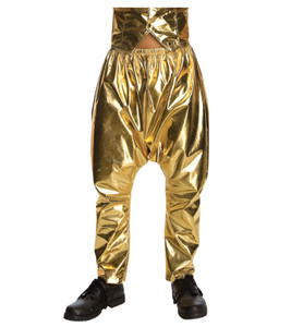 Gold 1980s Hip Hop Rapper Men Costume Pants Gold 1980s Hip Hop Rapper Men Costume Pants